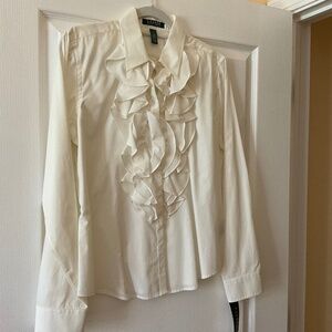 Ralph Lauren white ruffled shirt